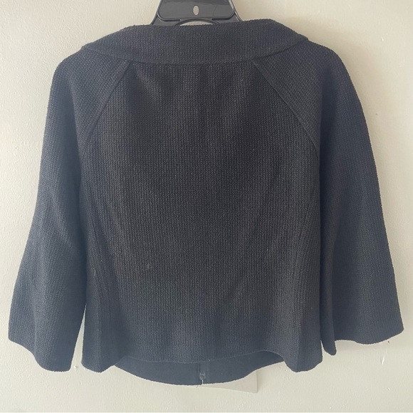 St. John Black Flower Embellished Full Zip Cardigan Sweater 27072 - Picture 3 of 7